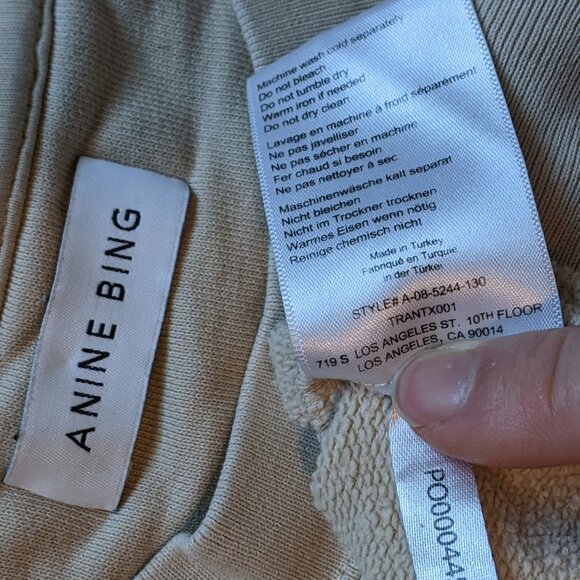 Anine Bing Leo Serpent Sweatshirt Sand Color Large Organic Cotton - Picture 6 of 9